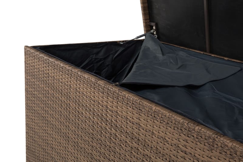 Gigant vanntett puteboks XL for utendørs bruk – Oppbevaringsboks i kunstrotting (B150xD90xH101 cm) - Sand - Hagemøbler - Puteoppbevaring & møbelbeskyttelse - Putebokser & Putekasser