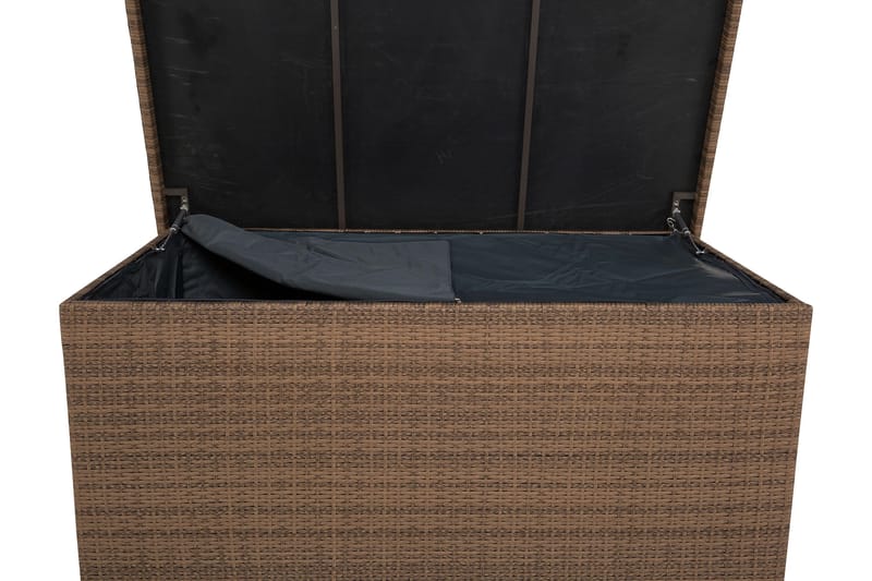 Gigant vanntett puteboks XL for utendørs bruk – Oppbevaringsboks i kunstrotting (B150xD90xH101 cm) - Sand - Hagemøbler - Puteoppbevaring & møbelbeskyttelse - Putebokser & Putekasser
