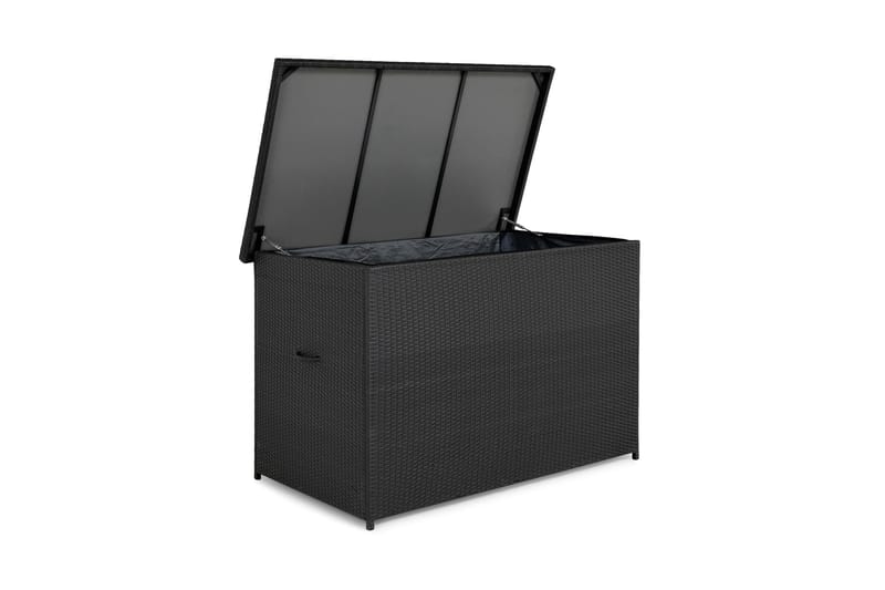 Gigant vanntett puteboks XL for utendørs bruk – Oppbevaringsboks i kunstrotting (B150xD90xH101 cm) - Svart - Hagemøbler - Puteoppbevaring & møbelbeskyttelse - Putebokser & Putekasser