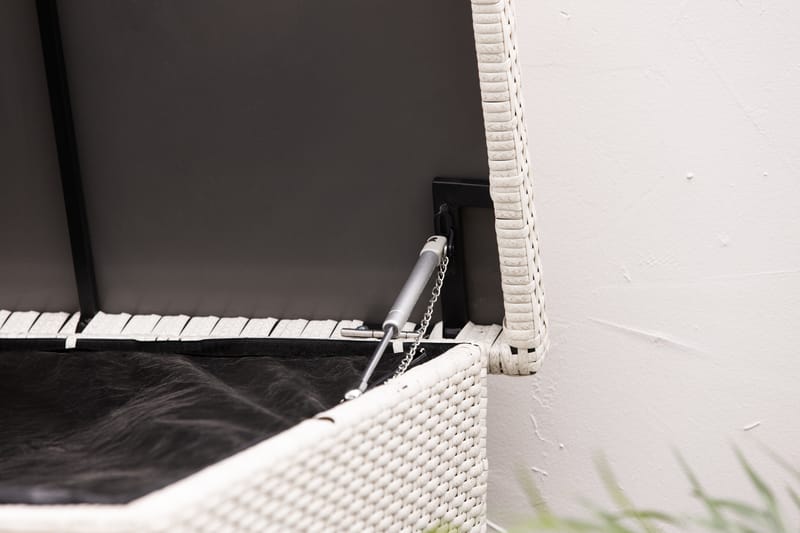 Gigant vanntett puteboks XL for utendørs bruk – Oppbevaringsboks i kunstrotting (B150xD90xH101 cm) - Hvit - Hagemøbler - Puteoppbevaring & møbelbeskyttelse - Putebokser & Putekasser