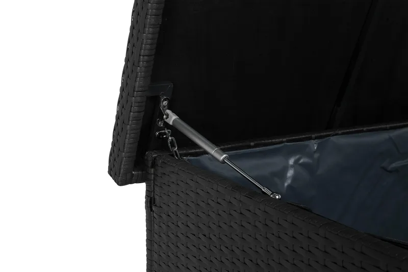 Gigant vanntett puteboks XL for utendørs bruk – Oppbevaringsboks i kunstrotting (B150xD90xH101 cm) - Svart - Hagemøbler - Puteoppbevaring & møbelbeskyttelse - Putebokser & Putekasser