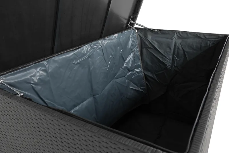 Gigant vanntett puteboks XL for utendørs bruk – Oppbevaringsboks i kunstrotting (B150xD90xH101 cm) - Svart - Hagemøbler - Puteoppbevaring & møbelbeskyttelse - Putebokser & Putekasser