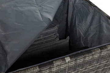 Gigant vanntett puteboks XL for utendørs bruk – Oppbevaringsboks i kunstrotting (B150xD90xH101 cm) - Grå - Hagemøbler - Puteoppbevaring & møbelbeskyttelse - Putebokser & Putekasser