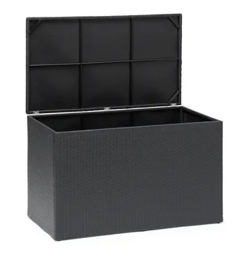 Hillerstorp Boston putekasse XL 136x78 cm - Kunstrotting/Grå/Svart - Hagemøbler - Puteoppbevaring & møbelbeskyttelse - Putebokser & Putekasser