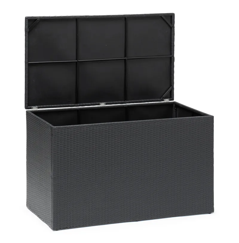 Hillerstorp Boston putekasse XL 136x78 cm - Kunstrotting/Grå/Svart - Hagemøbler - Puteoppbevaring & møbelbeskyttelse - Putebokser & Putekasser