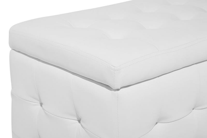 Michigan Pu-Lærtekasse |42|72|40 Cm - Grå - Møbler - Stoler & lenestoler - Krakk - Fotskammel - Chesterfield fotskammel