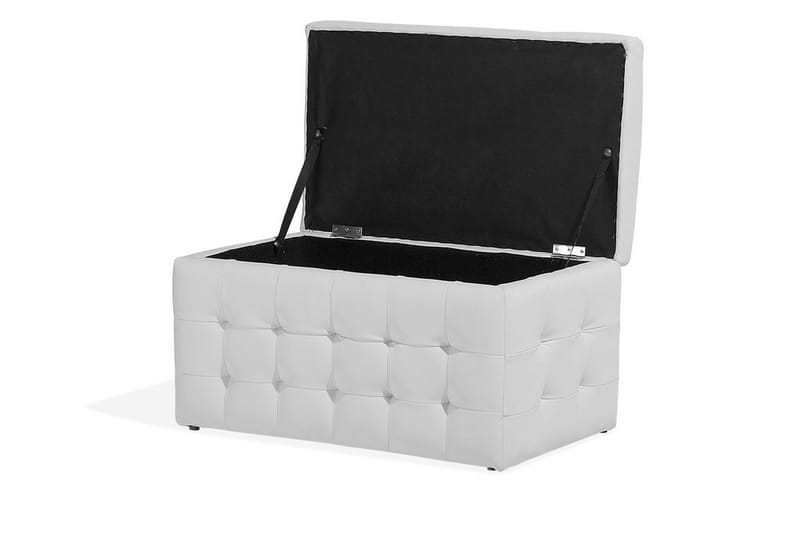 Michigan Pu-Lærtekasse |42|72|40 Cm - Grå - Møbler - Stoler & lenestoler - Krakk - Fotskammel - Chesterfield fotskammel