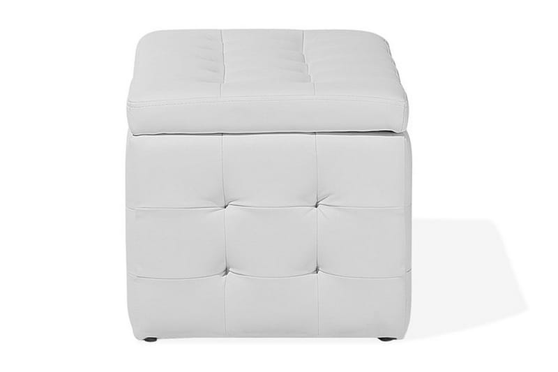 Michigan Pu-Lærtekasse |42|72|40 Cm - Grå - Møbler - Stoler & lenestoler - Krakk - Fotskammel - Chesterfield fotskammel