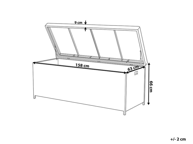 Modena Puteboks 158 cm - Hvit - Putebokser & Putekasser