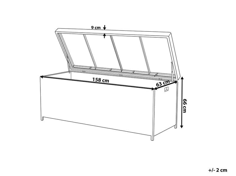 Modena Puteboks 158 cm - Hvit - Hagemøbler - Puteoppbevaring & møbelbeskyttelse - Putebokser & Putekasser