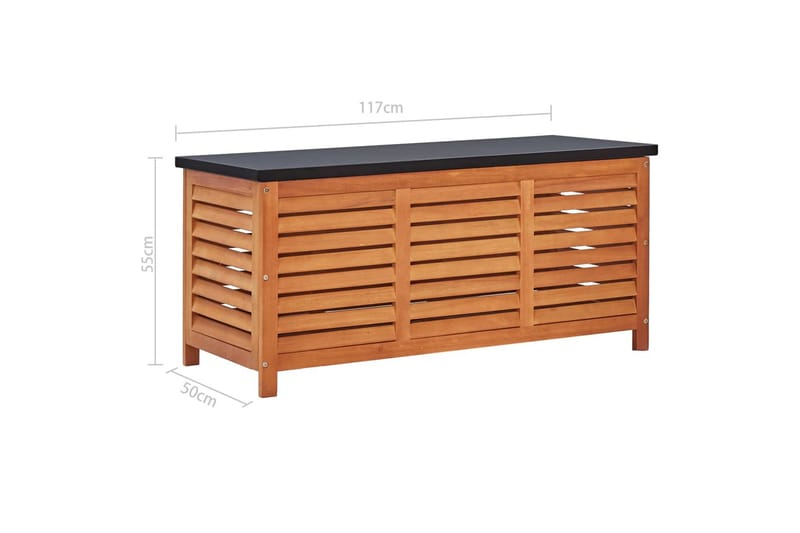 Oppbevaringsboks til hage 117x50x55 cm heltre eukalyptus - Hagemøbler - Puteoppbevaring & møbelbeskyttelse - Putebokser & Putekasser