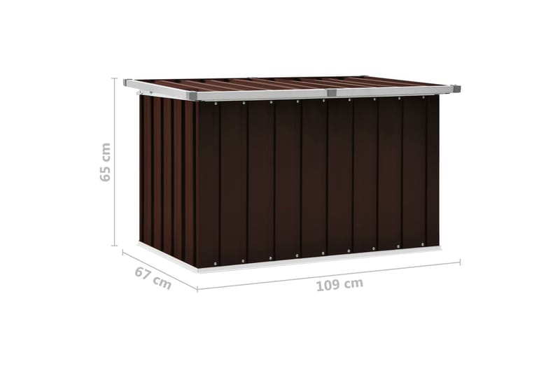 Oppbevaringskasse 109x67x65 cm brun - Hagemøbler - Puteoppbevaring & møbelbeskyttelse - Putebokser & Putekasser