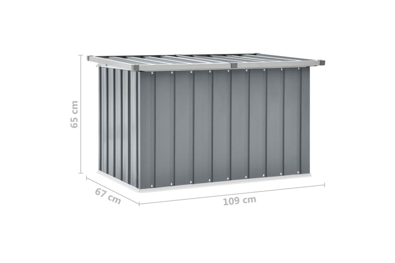 Oppbevaringskasse 109x67x65 cm grå - Hagemøbler - Puteoppbevaring & møbelbeskyttelse - Putebokser & Putekasser