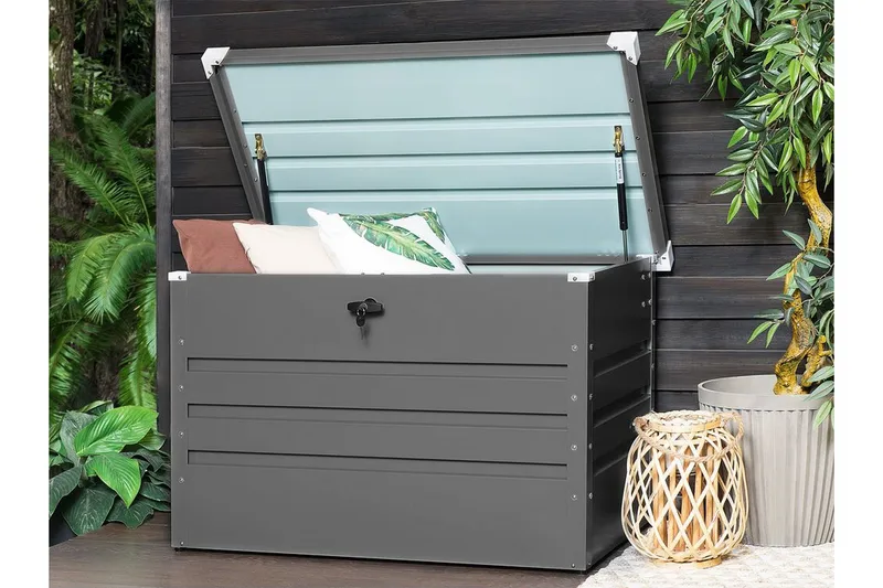 Putekasse 100 x 62 cm grå CEBROSA - Grå - Hagemøbler - Puteoppbevaring & møbelbeskyttelse - Putebokser & Putekasser