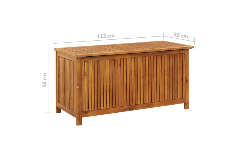 Putekasse 113x50x58 cm heltre akasie - Brun - Hagemøbler - Puteoppbevaring & møbelbeskyttelse - Putebokser & Putekasser