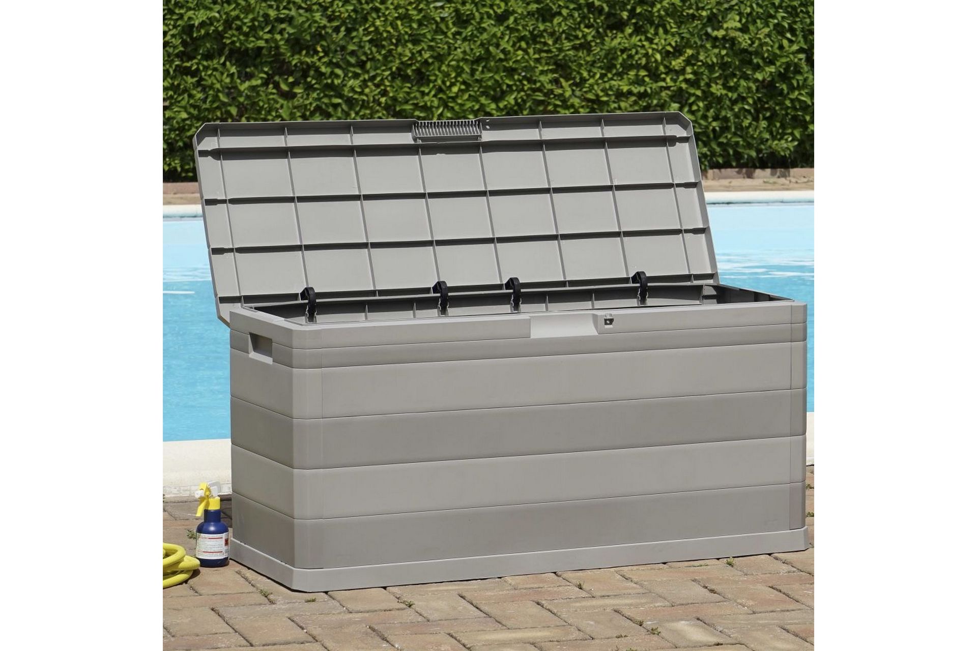 Putekasse 117x45x56 cm grå - Lysegrå - Hagemøbler - Puteoppbevaring & møbelbeskyttelse - Putebokser & Putekasser