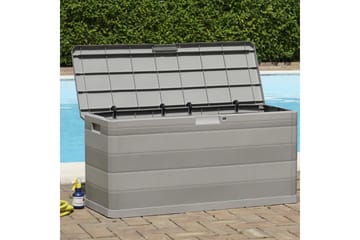 Putekasse 117x45x56 cm grå - Lysegrå - Hagemøbler - Puteoppbevaring & møbelbeskyttelse - Putebokser & Putekasser