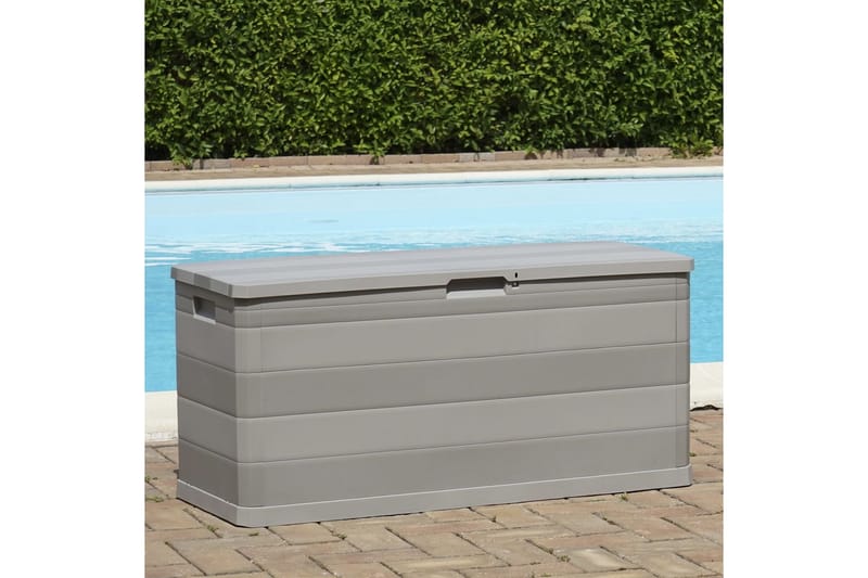 Putekasse 117x45x56 cm grå - Lysegrå - Hagemøbler - Puteoppbevaring & møbelbeskyttelse - Putebokser & Putekasser
