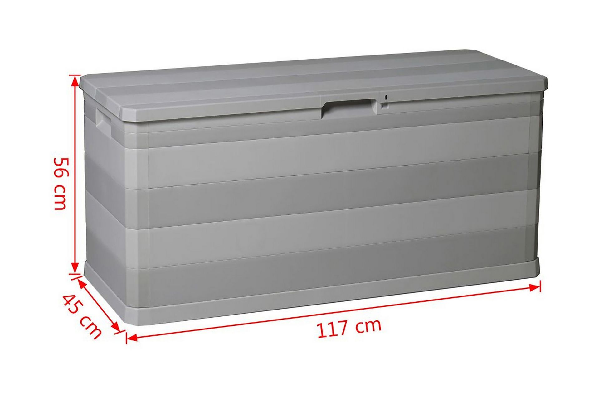Putekasse 117x45x56 cm grå - Lysegrå - Hagemøbler - Puteoppbevaring & møbelbeskyttelse - Putebokser & Putekasser