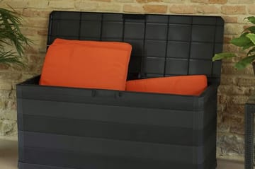 Putekasse 117x45x56 cm svart - Svart - Hagemøbler - Puteoppbevaring & møbelbeskyttelse - Putebokser & Putekasser