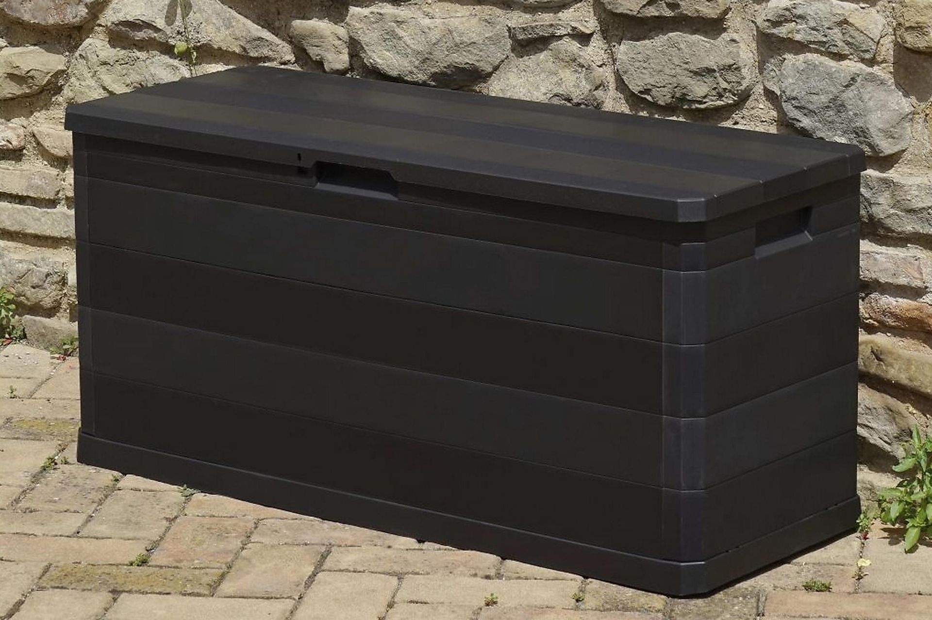 Putekasse 117x45x56 cm svart - Svart - Hagemøbler - Puteoppbevaring & møbelbeskyttelse - Putebokser & Putekasser