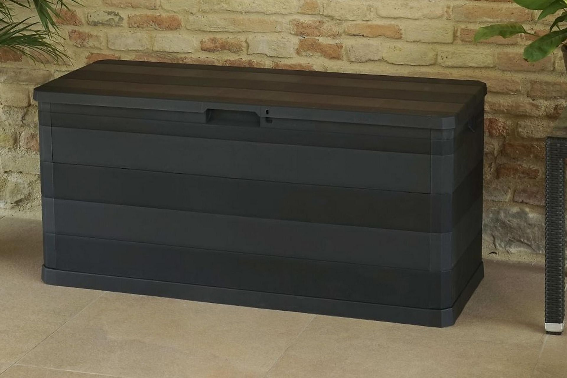 Putekasse 117x45x56 cm svart - Svart - Hagemøbler - Puteoppbevaring & møbelbeskyttelse - Putebokser & Putekasser