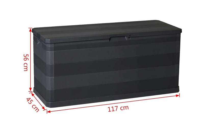 Putekasse 117x45x56 cm svart - Svart - Hagemøbler - Puteoppbevaring & møbelbeskyttelse - Putebokser & Putekasser