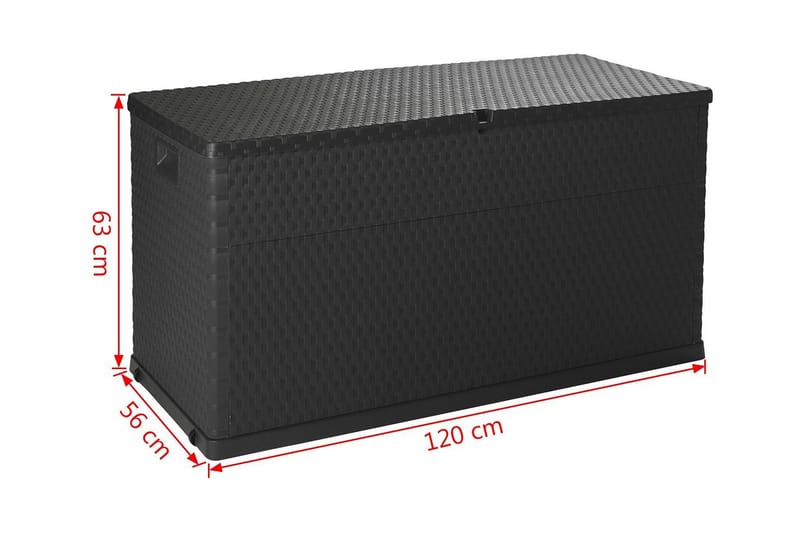 Putekasse 120x56x63 cm antrasitt - Antrasitt - Hagemøbler - Puteoppbevaring & møbelbeskyttelse - Putebokser & Putekasser