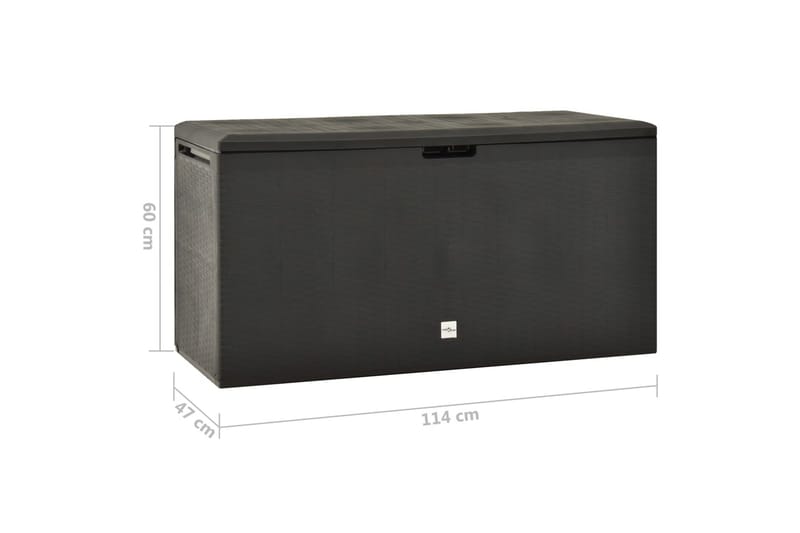 Putekasse antrasitt 114x47x60 cm - Grå - Hagemøbler - Puteoppbevaring & møbelbeskyttelse - Putebokser & Putekasser