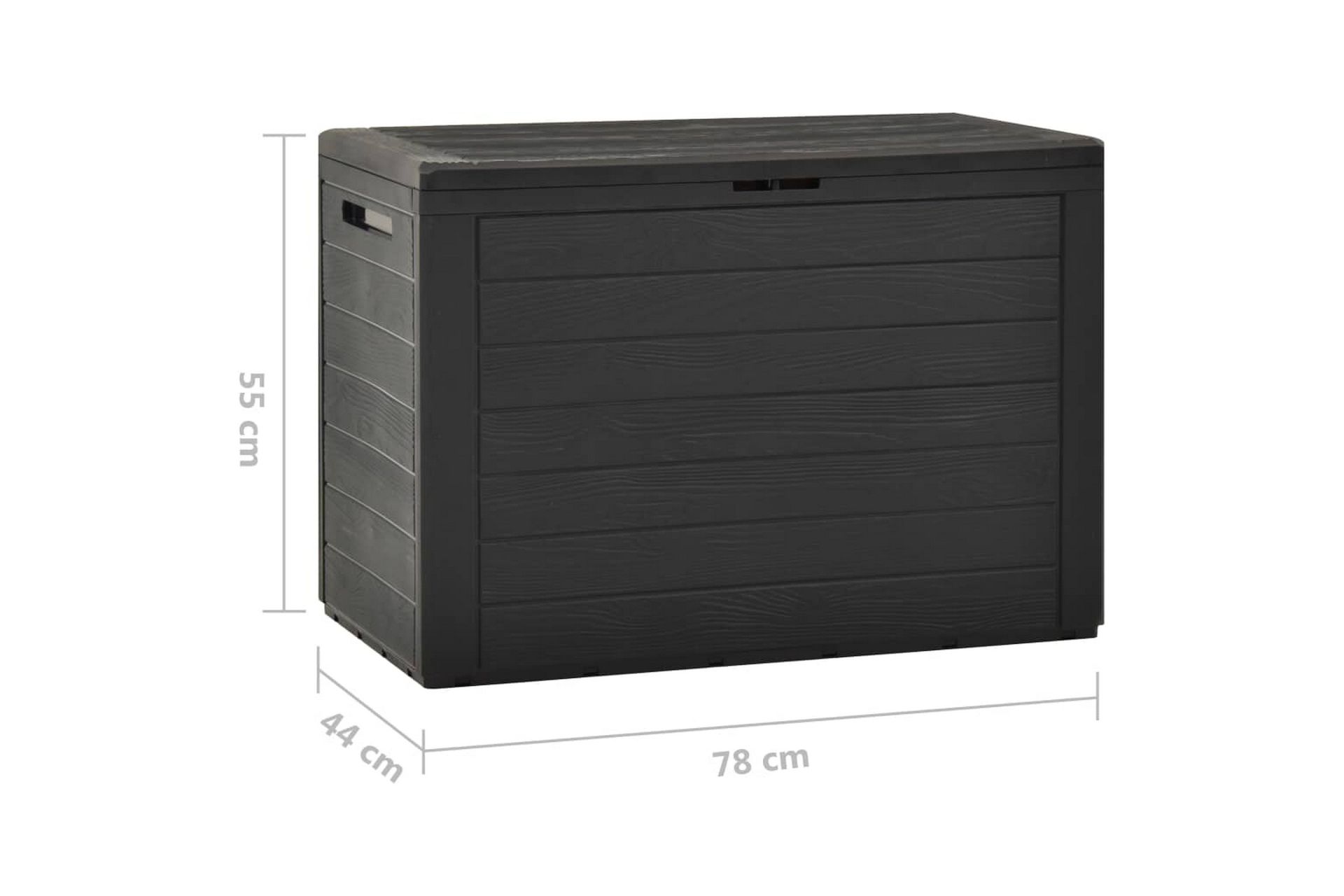 Putekasse antrasitt 78x44x55 cm - Grå - Hagemøbler - Puteoppbevaring & møbelbeskyttelse - Putebokser & Putekasser