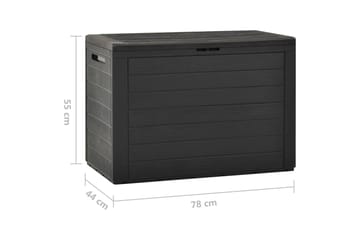 Putekasse antrasitt 78x44x55 cm - Grå - Hagemøbler - Puteoppbevaring & møbelbeskyttelse - Putebokser & Putekasser