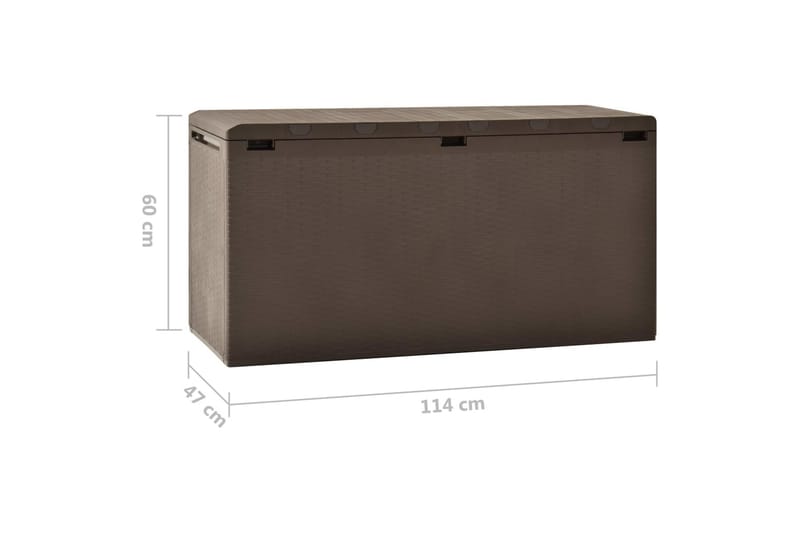 Putekasse brun 114x47x60 cm - Brun - Hagemøbler - Puteoppbevaring & møbelbeskyttelse - Putebokser & Putekasser