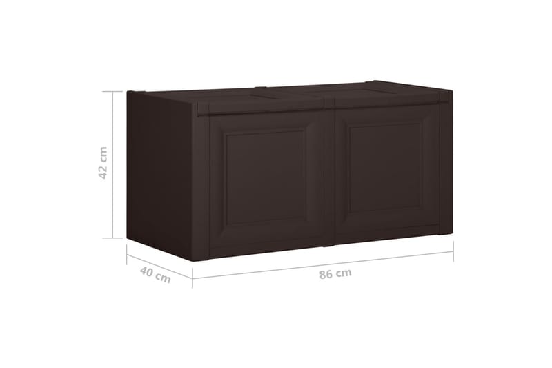 Putekasse brun 86x40x42 cm 85 L - Brun - Hagemøbler - Puteoppbevaring & møbelbeskyttelse - Putebokser & Putekasser