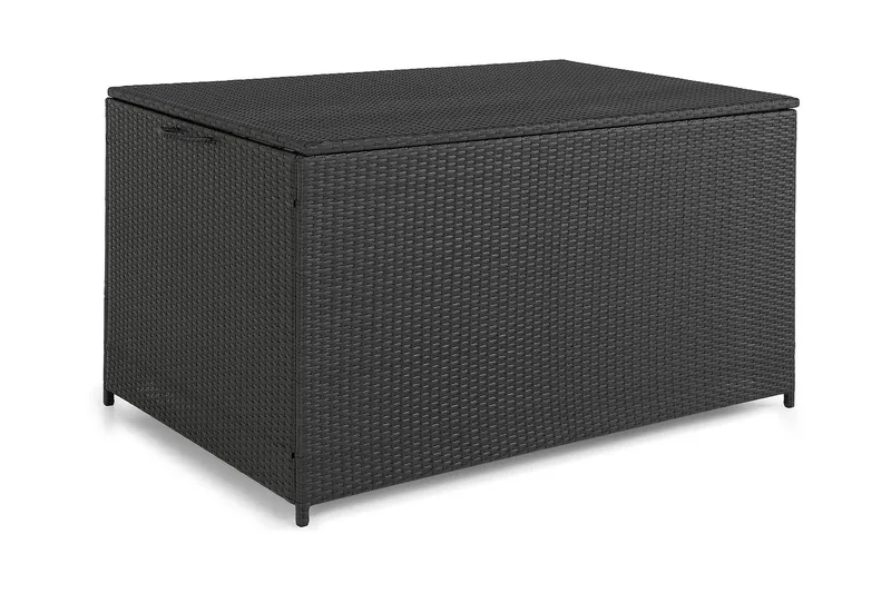 Sydney vanntett puteboks Large for utendørs bruk – Oppbevaringsboks i kunstrotting (B140xD80xH90 cm), Svart