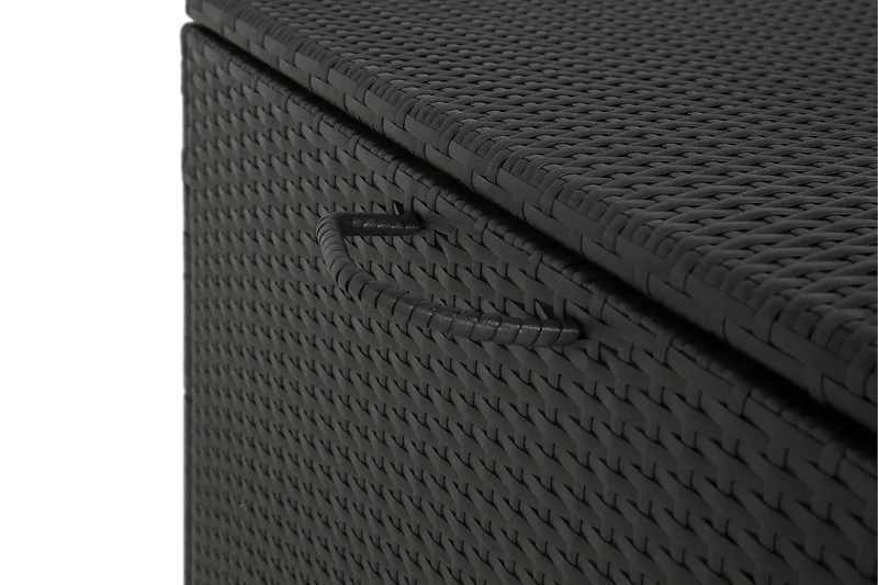 Sydney vanntett puteboks Large for utendørs bruk – Oppbevaringsboks i kunstrotting (B140xD80xH90 cm) - Svart - Hagemøbler - Puteoppbevaring & møbelbeskyttelse - Putebokser & Putekasser