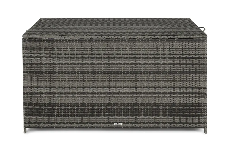 Sydney vanntett puteboks Large for utendørs bruk – Oppbevaringsboks i kunstrotting (B140xD80xH90 cm) - Grå - Hagemøbler - Puteoppbevaring & møbelbeskyttelse - Putebokser & Putekasser