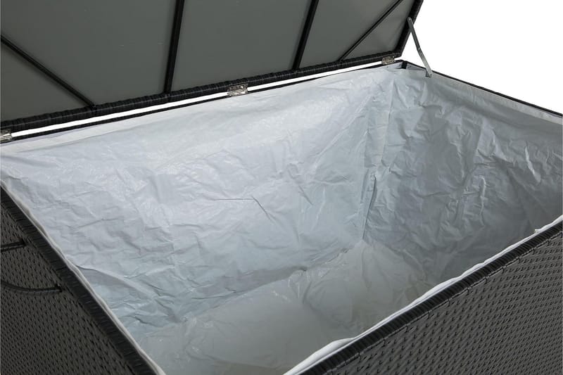 Sydney vanntett puteboks Large for utendørs bruk – Oppbevaringsboks i kunstrotting (B140xD80xH90 cm) - Svart - Hagemøbler - Puteoppbevaring & møbelbeskyttelse - Putebokser & Putekasser