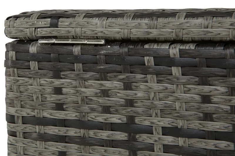 Sydney vanntett puteboks Large for utendørs bruk – Oppbevaringsboks i kunstrotting (B140xD80xH90 cm) - Grå - Hagemøbler - Puteoppbevaring & møbelbeskyttelse - Putebokser & Putekasser