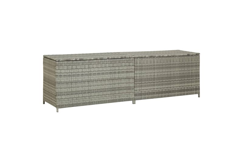 Utendørs oppbevaringsboks polyrotting 200x50x60 cm grå - Hagemøbler - Puteoppbevaring & møbelbeskyttelse - Putebokser & Putekasser