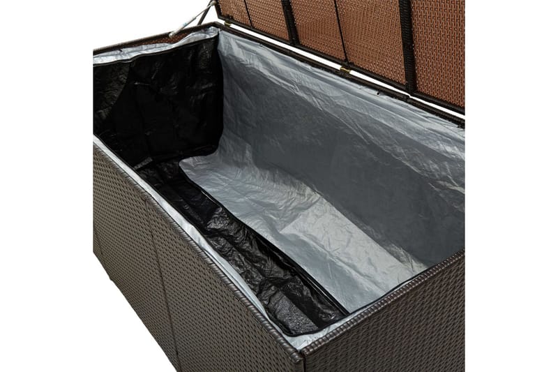 Utendørs oppbevaringsboks polyrotting 180x90x75 cm brun - Putebokser & Putekasser