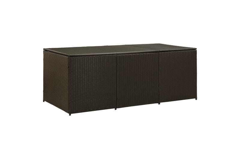 Utendørs oppbevaringsboks polyrotting 180x90x75 cm brun - Hagemøbler - Puteoppbevaring & møbelbeskyttelse - Putebokser & Putekasser