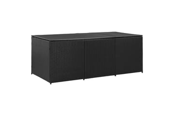 Utendørs oppbevaringsboks polyrotting 180x90x75 cm svart - Hagemøbler - Puteoppbevaring & møbelbeskyttelse - Putebokser & Putekasser
