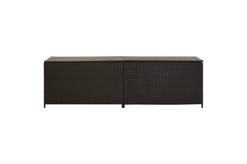 Utendørs oppbevaringsboks polyrotting 200x50x60 cm brun - Hagemøbler - Puteoppbevaring & møbelbeskyttelse - Putebokser & Putekasser
