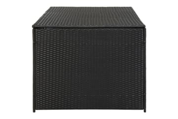 Utendørs oppbevaringsboks polyrotting 180x90x75 cm svart - Hagemøbler - Puteoppbevaring & møbelbeskyttelse - Putebokser & Putekasser