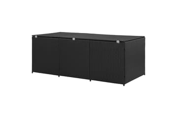 Utendørs oppbevaringsboks polyrotting 180x90x75 cm svart - Hagemøbler - Puteoppbevaring & møbelbeskyttelse - Putebokser & Putekasser