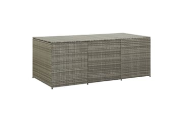 Utendørs oppbevaringsboks polyrotting 180x90x75 cm grå - Hagemøbler - Puteoppbevaring & møbelbeskyttelse - Putebokser & Putekasser