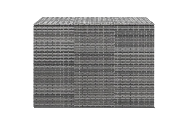 Utendørs putekasse PE-rotting 145x100x103 cm grå - Grå - Putebokser & Putekasser