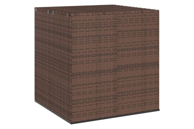Utendørs putekasse PE-rotting 100x97,5x104 cm brun - Brun - Hagemøbler - Puteoppbevaring & møbelbeskyttelse - Putebokser & Putekasser