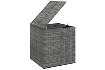 Utendørs putekasse PE-rotting 100x97,5x104 cm grå - Grå - Hagemøbler - Puteoppbevaring & møbelbeskyttelse - Putebokser & Putekasser