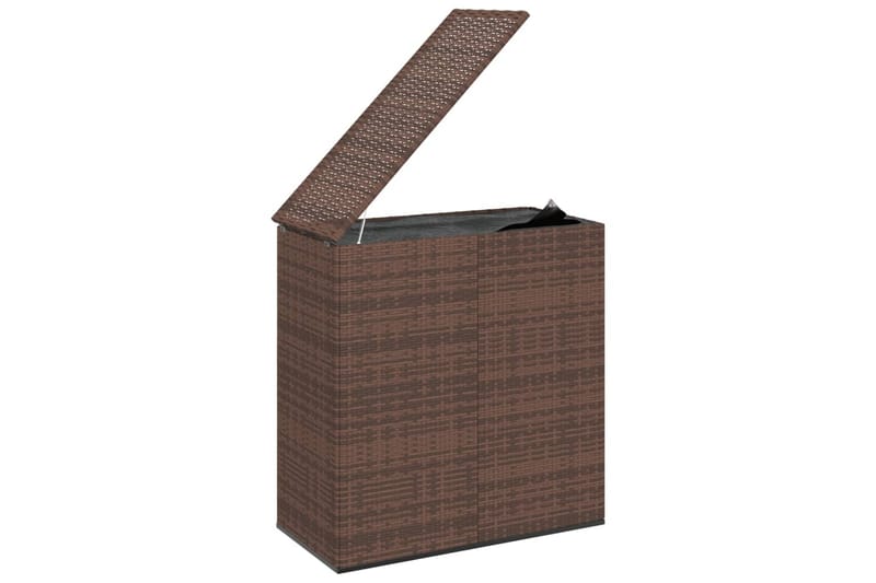 Utendørs putekasse PE-rotting 100x49x103,5 cm brun - Brun - Hagemøbler - Puteoppbevaring & møbelbeskyttelse - Putebokser & Putekasser